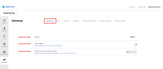Distribution - Settings +